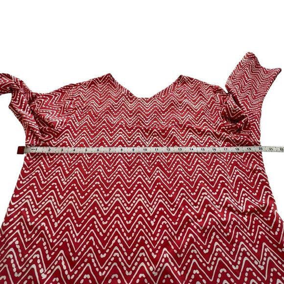 J. McLaughlin Red and White Chevron Top size Large - Picture 4 of 7